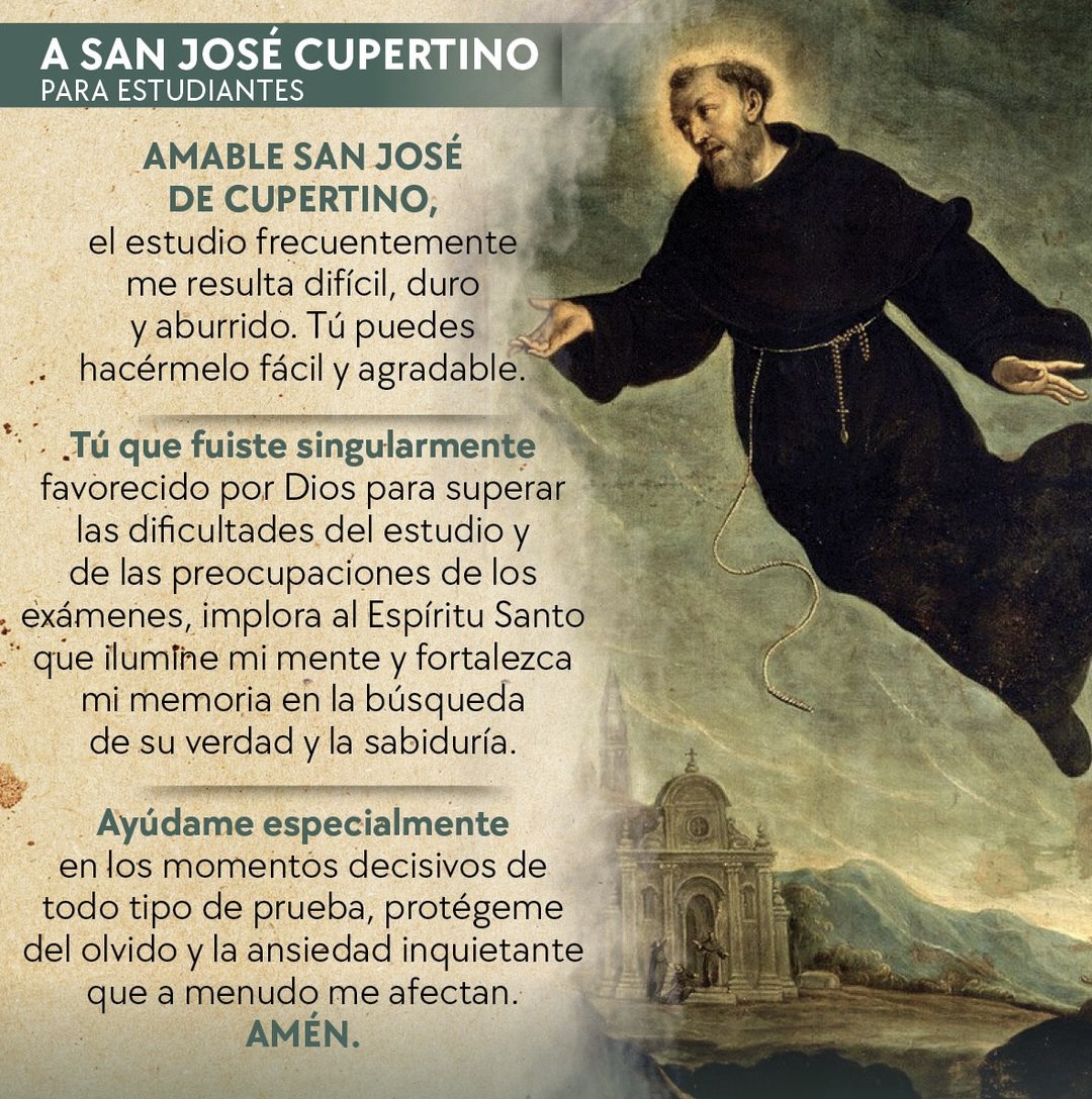 Oración del estudiante a San José Cupertino