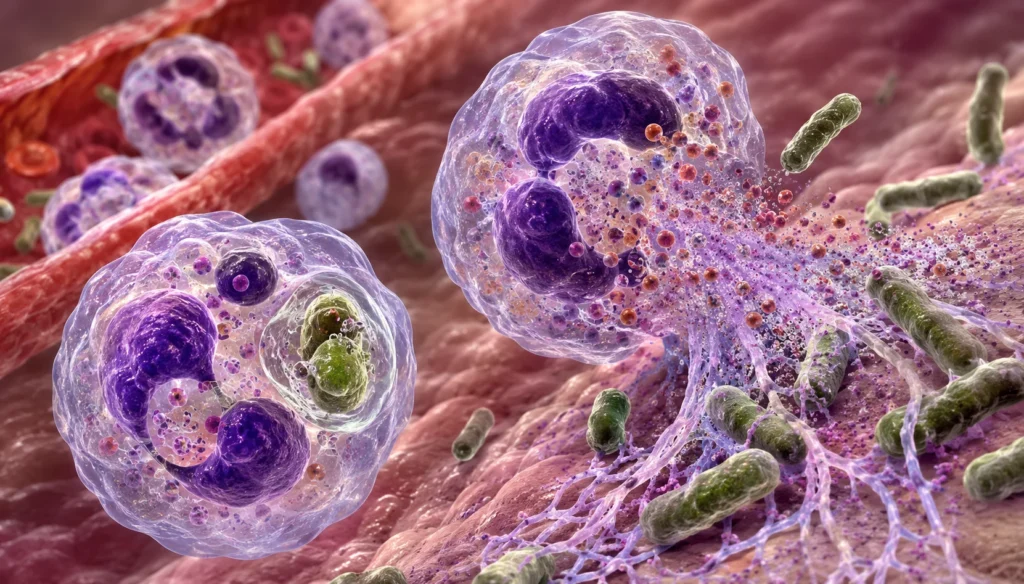Los neutrófilos contienen tres tipos de gránulos proinflamatorios